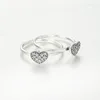 Clusterringe Vintage Hearts Love 925 Sterling Silber Schmuck für Frauen Verlobungs Ehering Anillos Fine Rip443