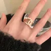 Женская группа Tiifeany Ring Dewelry Minimalist Instagram Cool Wind Double Layer Циркон Женская простота Персонализированное алмазное инкрустационное золото отверстие