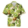 Men's Casual Shirts 3d Printed Strawberry Kiwifruit Hawaiian Shirt Men Tropical Fruits Summer Beach Aloha Shirt Button Down Short Sleeve Blouse Tops 240424