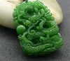 HXC Men Natural Green Jade Dragon Pendant Halsband Charm smycken Fashion Accessories Handcarved Man Luck Amulet Gifts9219218