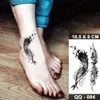 Tattoo Transfer Henna Waterproof Temporary Tattoo Sticker Black Feather Cute Child Wrist Ankle Sexy Tattoos Body Art Flash Fake Tatoo Women Men 240427