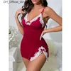 Set sexy plus taille femme robe chaude camisole sans manches profondes v nightgown y2k robes longues d'été avec tissu de soie de lait 4xl 4xl Q240426