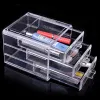 Fack Clear Acrylic 3 Drawers Makeup Organizer Lipstick Holder Cosmetic Storage Box Desktop Dammtät Makeup Smyckeslagringslåda