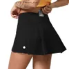 Lulumon Womens Yoga Outfits High Waist Tennis Skirts Exercise Pleated Skirt Cheerleaders Short Dresses Fitness Wear Girls Running Elastic Pants Sportswear 118