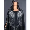 Ubranie etniczne Czarne szyfonowe z kapturem Abayas Kobiety muzułmańskie sukienka Afrykańska dasiki dubai turecka szat Kaftan Marokan Caftan tradycyjny