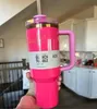 ABD Stok Pembe Geçit Töreni 40oz Söndürücü H2.0 Kupa Kupaları Kamp Seyahat Araba Kupası Paslanmaz Çelik Tumbler Silikonlu Silinli Tutar Sevgililer Günü Hediye G1221