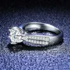 Ring Mosang Stone Wedding Proposition est S925 Pure Sier Ring Six Claw Ring Femme Starlight Queen