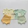 Kleidungssets Sommer Baby Kleidung Set Kleinkindmädchen T -Shirt und dünne Shorts Jungen Anzug für Kinder Kleidung Set H240506