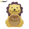 Clocks Sunchamo Children's Cute Little Lion Alarm Clock Cartoon Can Speak Mute Luminous Bedside for Student Metal Stopwatch Home Decore