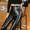 Panels Automne et hiver 2019 Nouveau pantalon pour femmes de style coréen pantalon en cuir féminin