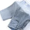 Kadınlar Kot Delik Harfleri Baskılı Kadın Dokuz Noktalı Yaz Kadın Pantolon Gevşek Yüksek Bel İnce Moda Harem Pantolon