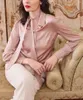 Damesblouses hoogwaardige vrouwen zijden vaste lange mouw polo nek blouse elegant dame kantoor werk basic top shirts vrouwelijke slanke kleding