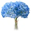 Decoratieve bloemen Lichtblauwe hortensia zijden koppen pakket van 20 volledige kunstmatige met stengels voor bruiloft