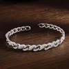 NKHOG Full 1mm 1mm Bangled S925 Silver Plated 18K Gold Cuban Twists Bracelets Mulheres homens presentes de partido Jóias finas GRA 240424