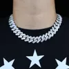 19mm Iced Out Big Heavy Chunky Cuban Rapper Necklace Hiphop Gold Silver Color Zirconia Cz Jewelry Choker for Men Boy
