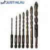 Bits Justinlan Bohrer Bit Fliesen Zement Multi -Zweck Keramik Wandglas Zementlochöffner Stein Blaues Nagel Metallbohrer 312 mm