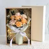 Dekorative Blumen Seife Rosenstrauß Geschenkbox getrockneter Gypsophila Geburtstag Weihnachten Valentinstag