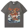 T-shirts masculins t-shirts japonais harajuku t-shirt masculin hip hop t-shirts nouilles navire dessin animé strtwear tshirts court slve décontracté coton t240425