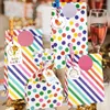 Gift Wrap 2024 20 Sets Striped Dots Treat Bags Candy Goodies Bag With Happy Birthday Stickers Wooden Clip Tags Rope For