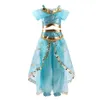 Sukienka księżniczka dla dziewczyny Anna Elsa kostium śniegu królowa Roszpunka Belle Jasmine Fancy przebranie dzieci Halloweenowe ubrania 240413