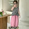 Kleding Sets Children's Girl's Mouwess Top Pants Pakken Pakken Fashion Solid Color Summer Summer Vriendelijke Round Collar Girls Deskled
