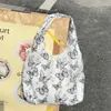 Totes Retro Butterfly Print Ladies Shoulder Bag Sweet Lace Women's Shopping Bags Fashion Canvas Female Vest Tote Handväskor Purse