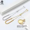 Beaded ORSA JEWELS 925 Sterling Silver 18K Gold Over 3mm Bolo Bead Bracelet for Women Adjustable Italian Fashion Jewelry SB125