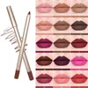 Lipliner Pencil Anpassad infällbar krämig läppfoder Vattentät långvarig rosa brun naken läppsmakeup penna 15 st/parti bulk 240412