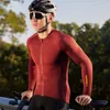 サンティックメンサイクリングジャージ長袖は快適な太陽の保護ロードバイクジャージ春秋アジアサイズWM0C01112 240410をフィットします