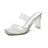 Stylish High Heeled Transparent Sandals Platform Wedges for Women Summer Fairy Crystal Thick Sandles Heels Beach Woman Shoes 240228