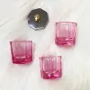 Vloeistoffen roze kristalglas dappen schotel beker met deksel acryl poeder vloeistof houder container manicure gereedschap nagel kunstapparatuur