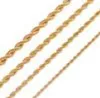 Whole 3mm4mm5mm 18K Gold Plated Necklace Chain Rope Men Womens Chain Gifts Jewelry 20inch 24inch 28inch6112122