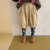 ショートパンツ膝の長さの女の子の男の子コーデュロイパンツファッションキッズズボンH240509