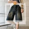 Short féminin y2k féminin streetwear culotte araignée cobweb coréen harajuku denim hip hop pantalon grunge bermudas jeans hommes vêtements 52