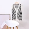 Giubbotti da donna 2024 Summer Women Fashion Sleeveless Sexy Casual Striped Cotton and Linen Materia