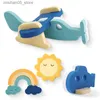 Sand Play Water Fun Baby Bath Toys Icke-Toxic Foam Aircraft Submarine Shape Floating Pool Children Montessori Gifts Q2404261