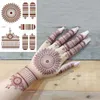 Tatuaż Transfer Brązowy henna koronkowe Tymczasowe tatuaże naklejki dla kobiet mehndi naklejki do ręcznego szyi pióra Flora henna tatuaże Waterproof 240427