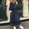 Été musulman vintage Plaid Blouse for Women Simple Cotton Linen Long Shirt Saudi Arabie Islam Femme Tops Dame Shirt Robes 240415