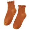 Women Socks Lolitas Ruffle Turn-Cuffs Ankle High Frilly H7EF