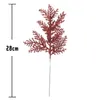 Decorative Flowers Simulated Christmas Ornaments Bright Gold Pink Leaves Artificial Plants Plastic Branches DIY Tree Decoration Ga