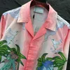 Fashion Hawaii Floral Letter Print Beach Shirts Men's Designer Silk Bowling Shirt Casual Shirts Men Summer Short Sleeve Loose Dress Shirt S-XXL #c2