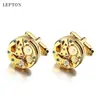 Lepton Watch Movement Cufflinks para homens Negócios steampunk Relógio mecanismo de abotoadune Homem Links RELOJES GEMELOS 240412