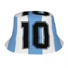 Weitkrempeln Hats Eimer Hats Argentinien Nummer 10 Eimerhut für Unisex Beach Football Floppy Hut Tren UV Schutz für Fischereifischer CS Boonie Hut J240425