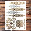 Tattoo Transfer Fashion Sexy Gold Metallic Feather Temporary Tattoo Stickers Leaves Girl Wrist Flash Fake Tattoo Women Leg Bracelet Tatoo Summer 240426