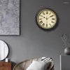 Wall Clocks 12 Inch Metal Black Nordic Vintage Style Digital Mute Clock Modern Design Home Decoration For Bedroom Living Room