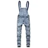 Män snygga smala cyklist jeans haklappar jumpsuits jeans man streetwear casual stretch rippade dungarees manliga rem jeans 240412