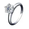 S925 t Family Sterling Sier Ring Mo Sangshi Ring Womens Ring Classic Six Claw Crown Proposal Ring Live Broadcast