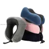 Travesseiro u colo de pescoço em forma de u para viagens de vôo ergonômico suporta travesseiros memória espuma de espuma alívio de alívio cervical viagens de carro ajustável