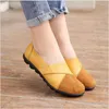 Casual Shoes 2024 Woman's Flats Woman Soft Genuine Leather Big Size 35-44 Mocassin Boat For Women Hook Loop Mocasines De Mujer