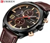 Uomini Watches Top Brand Curren Luxury Leather Sport Sport Cronografo Chronografo Orologio militare uomini Clock Waterproof Relogio Masculino2078799